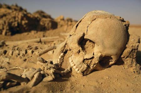 撒哈拉沙漠中的完整墓葬群